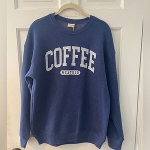 Coffee Weather Navy Crewneck Sweatshirt